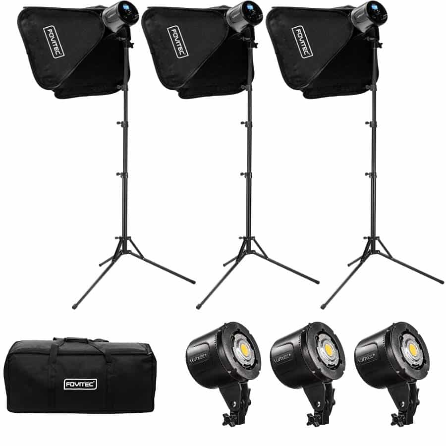 3x LED Video Lights for content creation filming and video