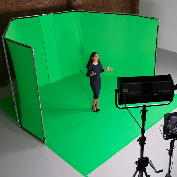 Extra Wide Green Screen In Use on a Film Set